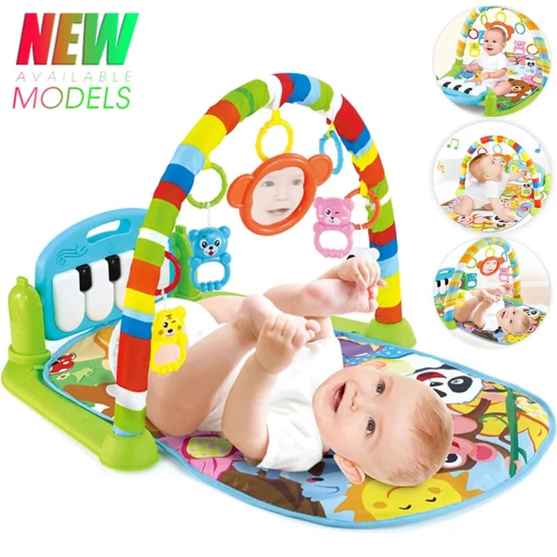 Tapis de gymnastique pour activités musicales pour bébé, tapis de jeu pour nouveau-né, pédale, clavi