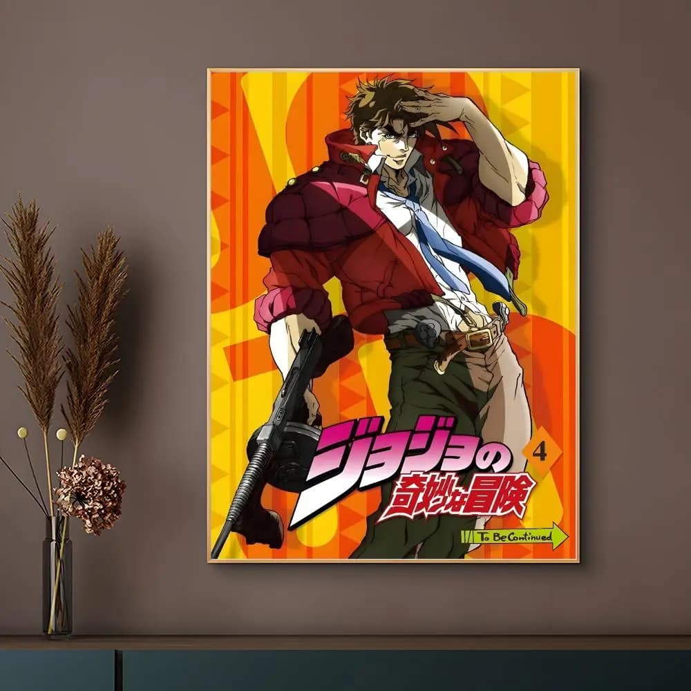 J-JoJo's B-BizarreS A-AdventureS Affiche HD Art mural auto-adhésif étanche – Utilisation multi-scène