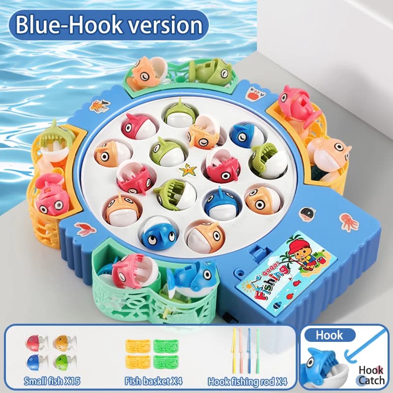 Jeu de pêche musical rotatif, jouet de pêche magnétique pour enfants, cadeau d'anniversaire et de No