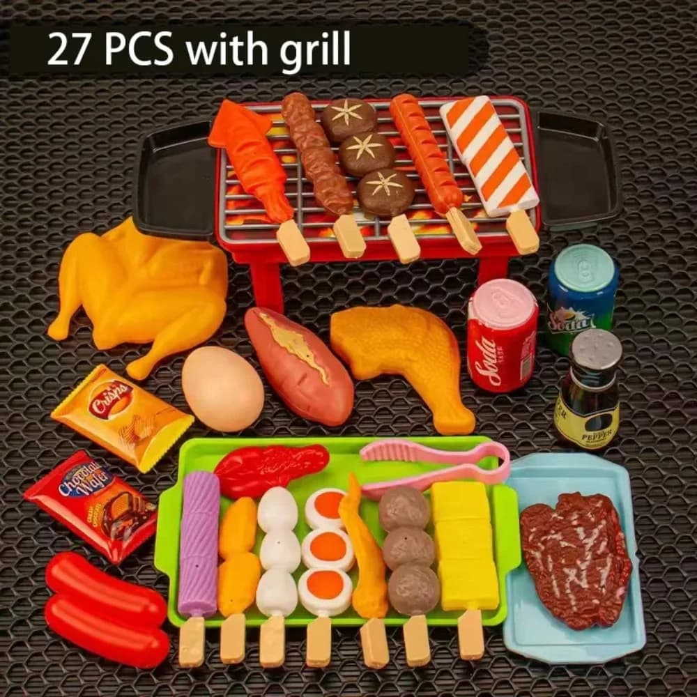 Jeu de simulation de barbecue BHQ pour enfants, jouets de cuisine pour enfants, ustensiles de cuisin