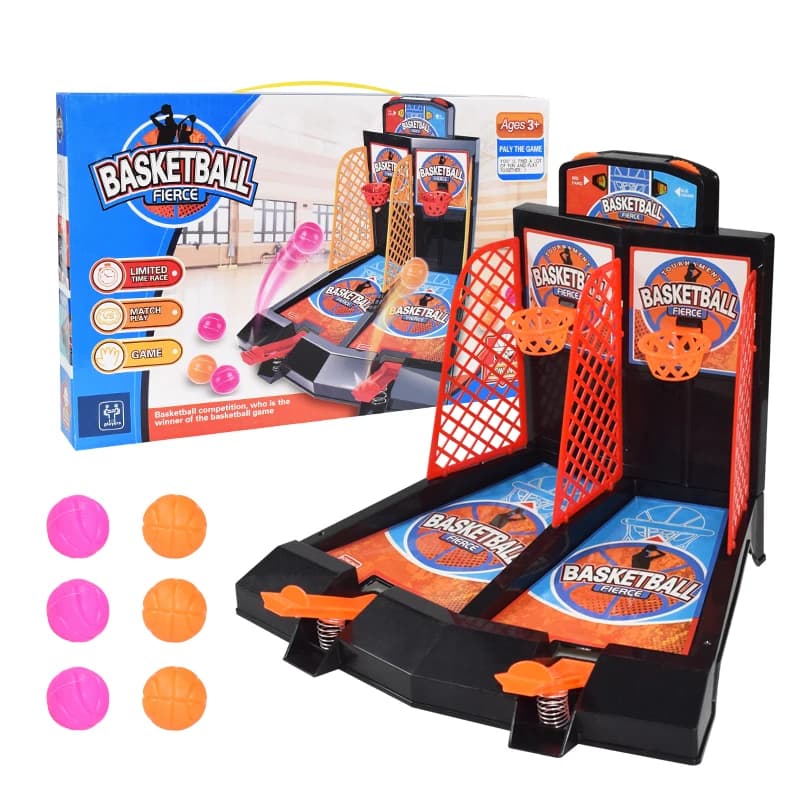 Jouets pour enfants : Jeu de tir de basket-ball à éjection par le doigt pour deux joueurs, pour tabl
