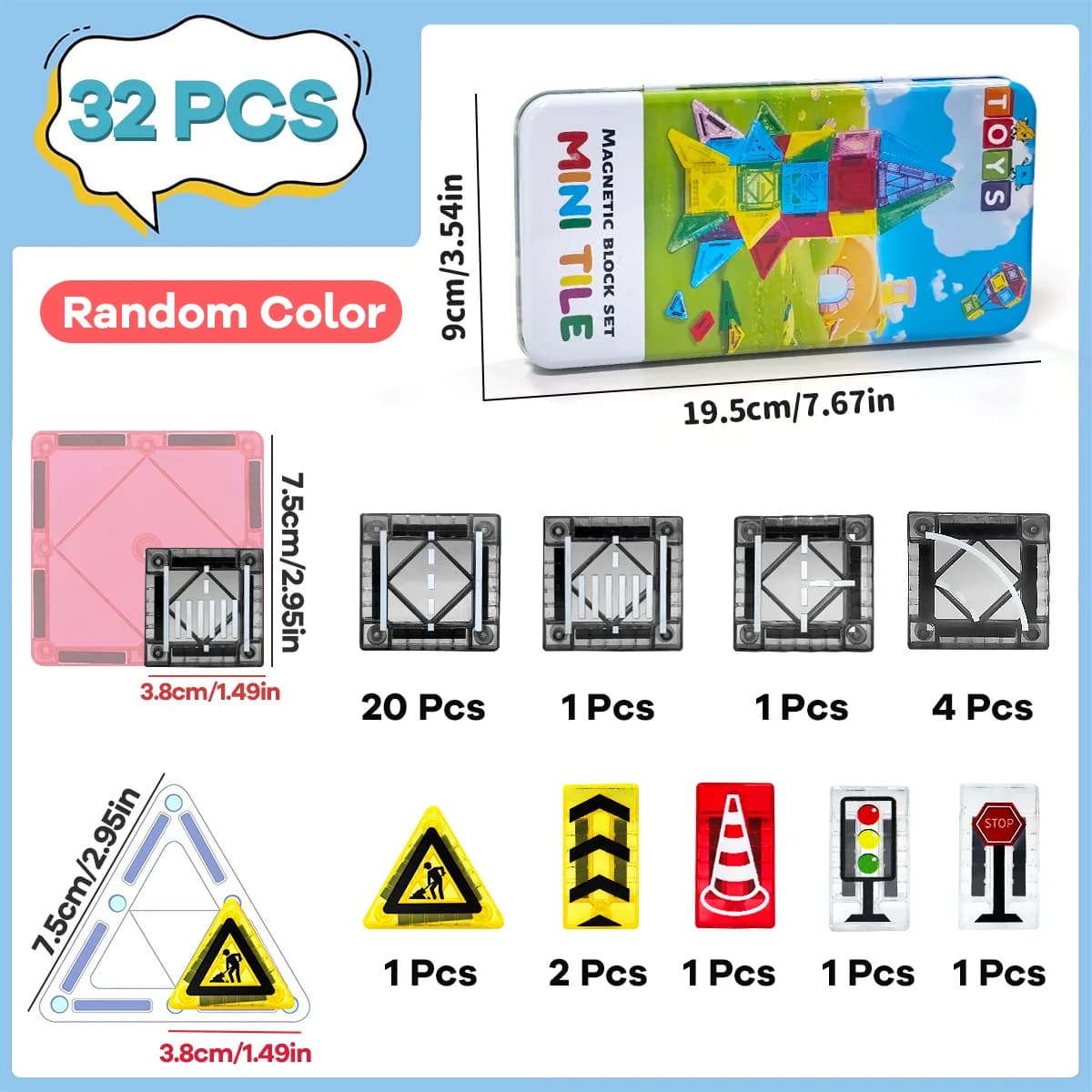 Ensemble de Construction de route magnétique, jouets pour enfants, blocs de Construction magnétiques