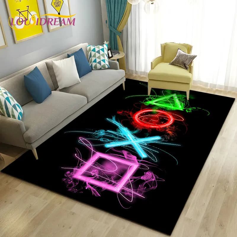 Tapis de zone de contrôleur de jeu de joueur de dessin animé 3D, tapis pour la décoration de paillas