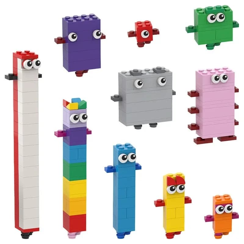 Modèle d'assemblage de chiffres créatifs, briques de construction MOC, transforme numérique, Puzzle