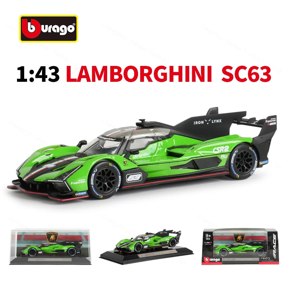 Bburago 1:43 Lamborghini SC63 Véhicules statiques en métal moulé sous pression, modèle de collection