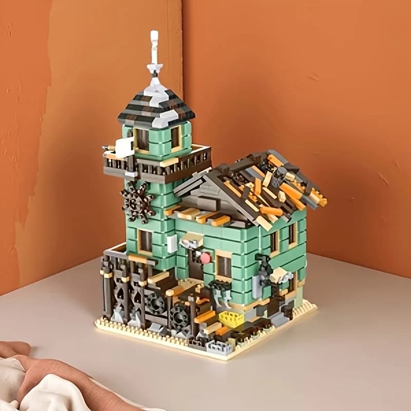 Micro-mini briques à petites particules, modèle d'assemblage DIY, décor mécanique à engrenages, desi