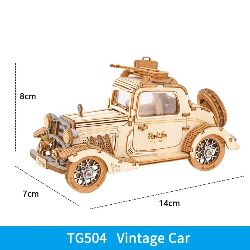Modèle de voiture vintage Rolife, puzzle en bois 3D, jouets pour enfants et adultes, TG504