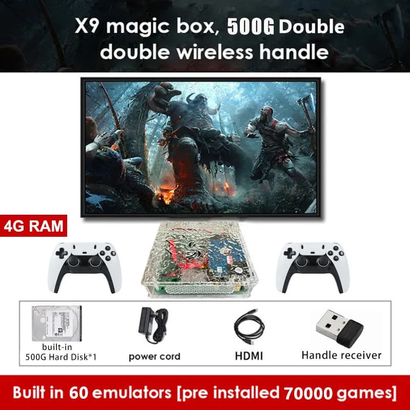 Console de Jeux Rétro LZAKMR X9 1TB 70 000+ Jeux | Plus de 60 émulateurs | Sortie HD 4K | Pour