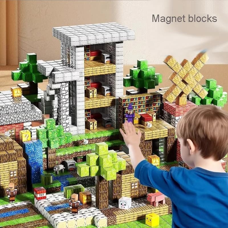 100 pièces blocs magnétiques construire ensemble d'aimants pour garçons filles ensemble de Construct