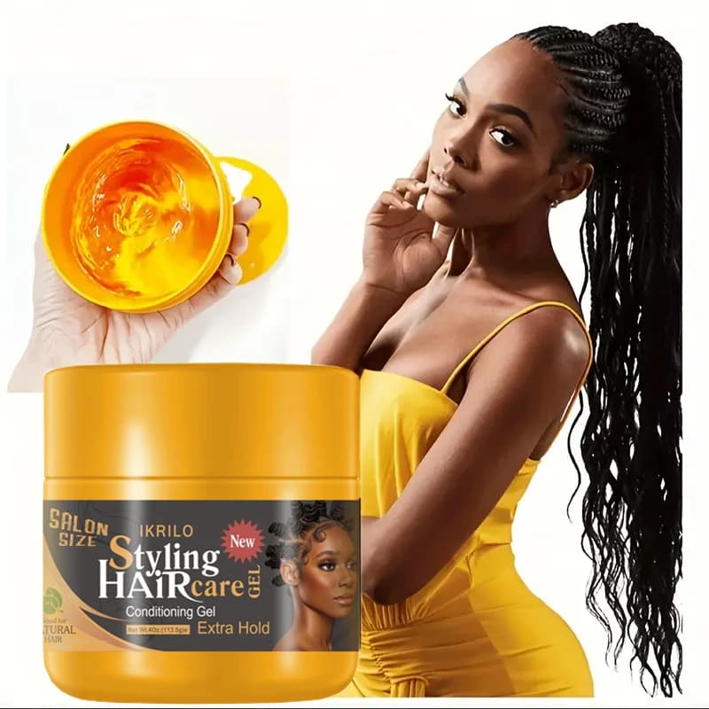 Gel coiffant-Gel capillaire à forte tenue pour hommes, femmes, 24H non collant, sans flocons, brilla