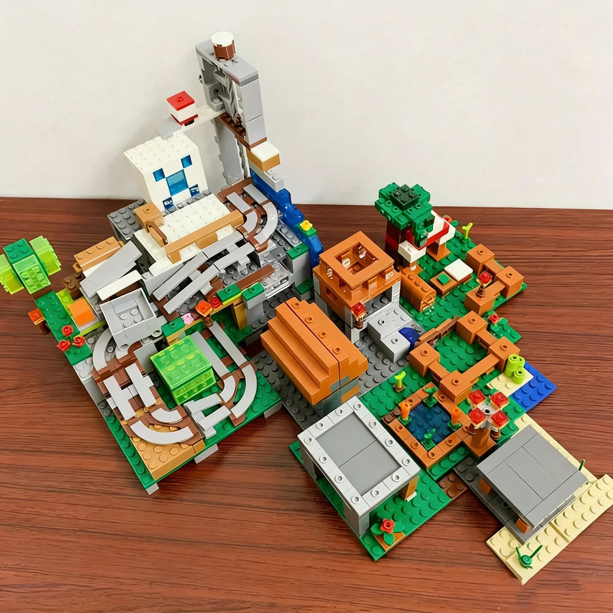 Jouet de construction de village de grotte empilable avec petit mécanisme et dragon noir bleu | AB