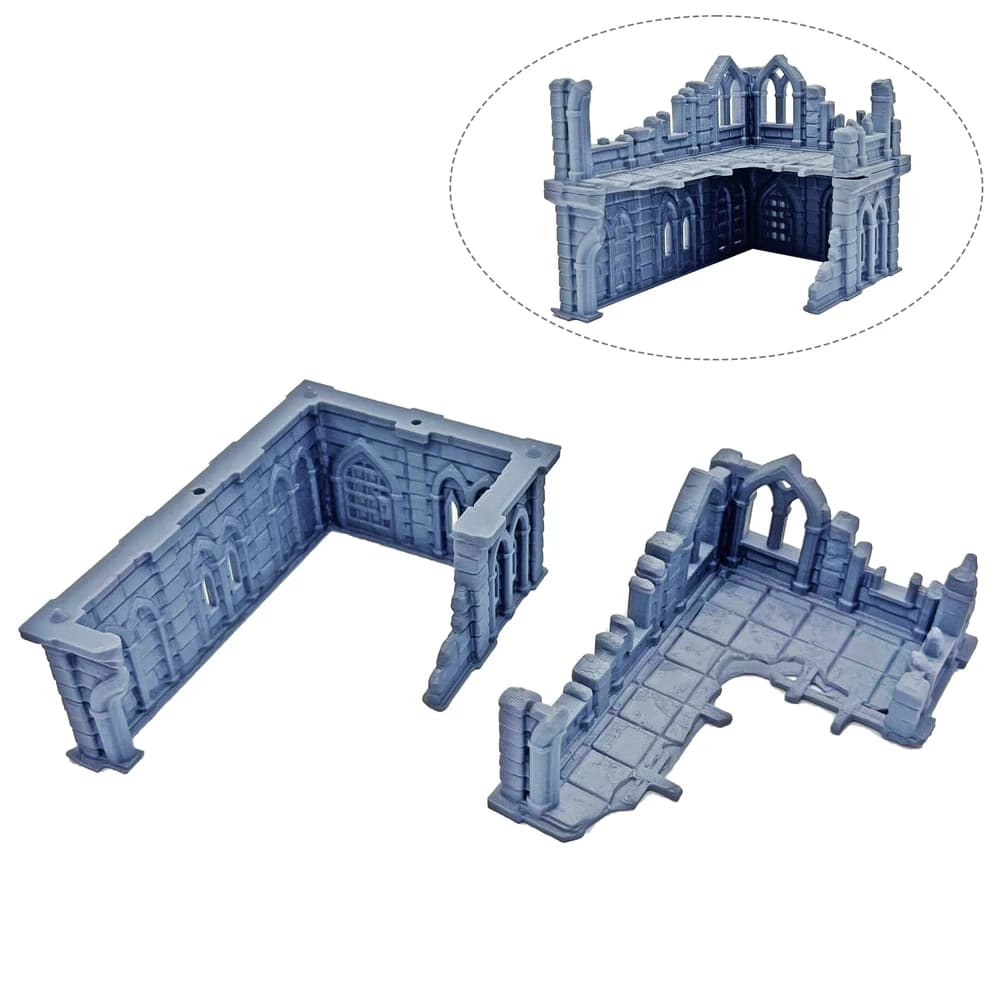 Maquette de terrain de jeu de rôle 3D imprimée pour D&D/Wargames : Résidence, Cottage et Maison ruin