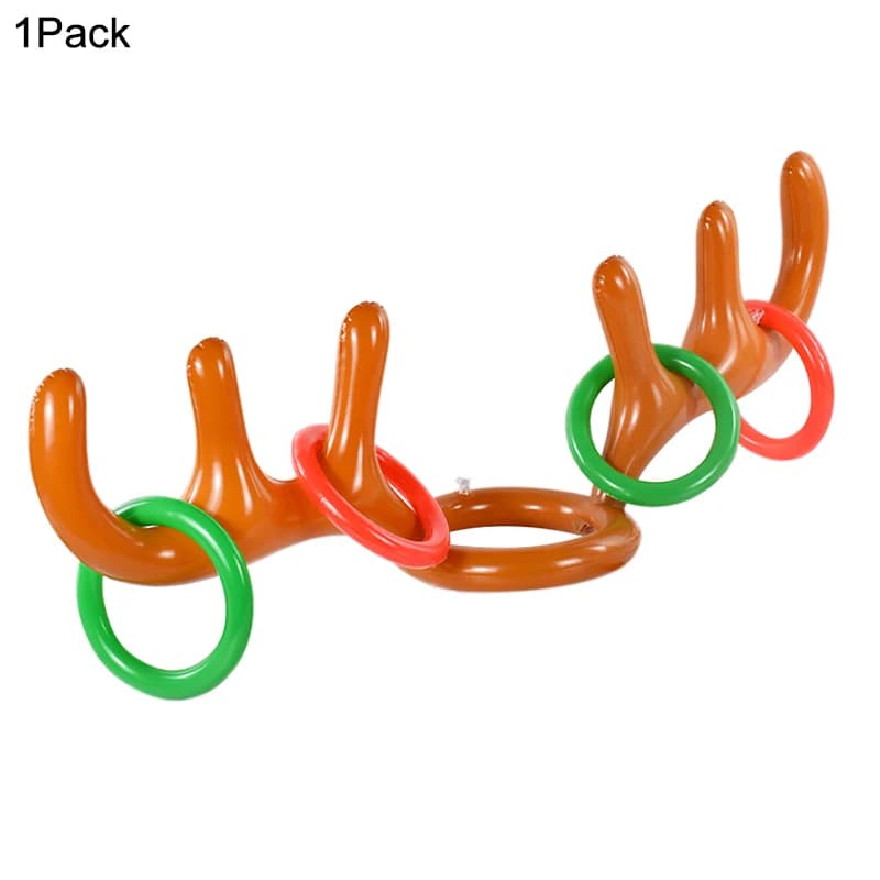 1/3 ensemble jeu de noël gonflable bois de renne chapeau anneau lancer enfants cadeau jouets nouvel