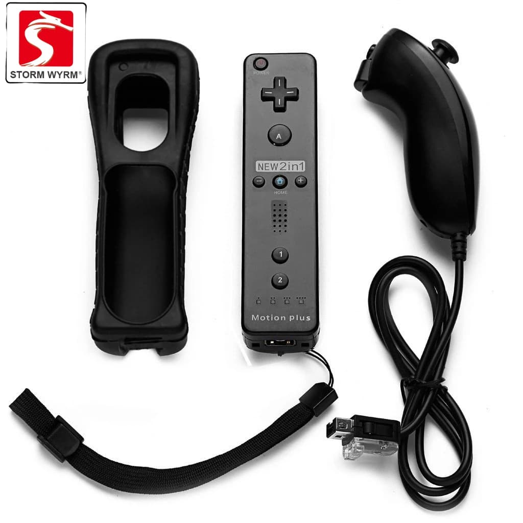 Contrôleurs STORM WYRM compatibles pour wii et Wii U avec Motion Plus intégré, contrôleur avec coque