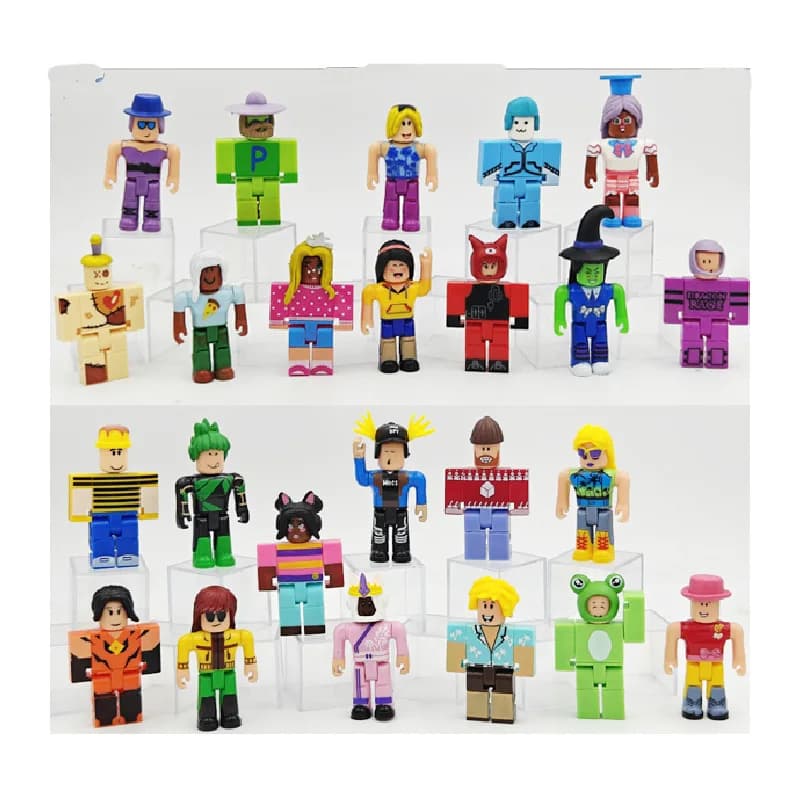24 figurines de personnages de jeu virtuel Roblox en plastique, emballées dans une boîte, figurines