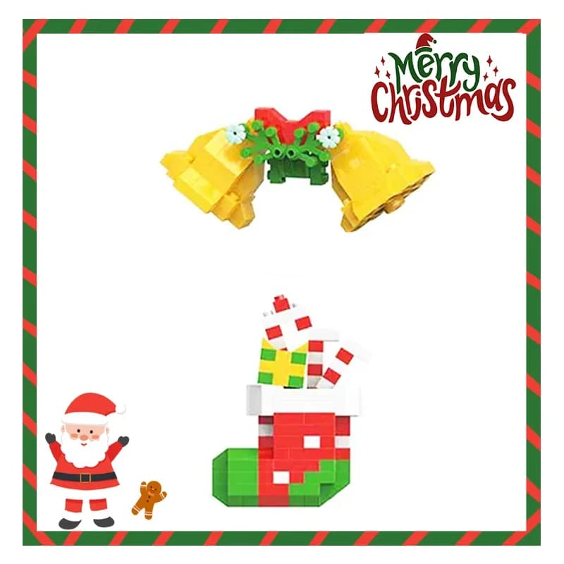 Cadeaux de noël série de blocs de construction père noël renne Puzzle assemblage briques décoration