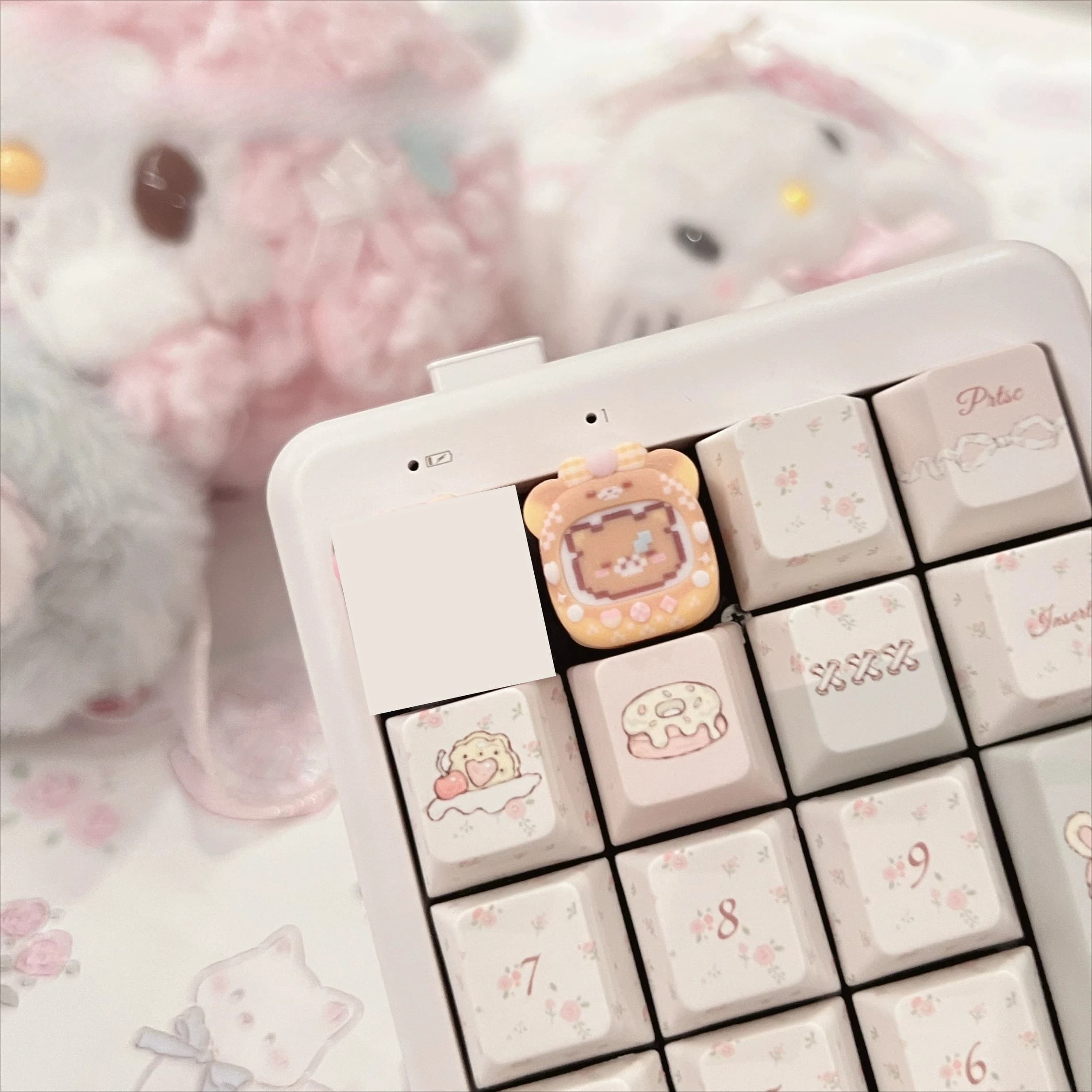 Ensemble de touches de clavier sur le thème de la console de jeu, petit ours mignon, en résine 3D, p