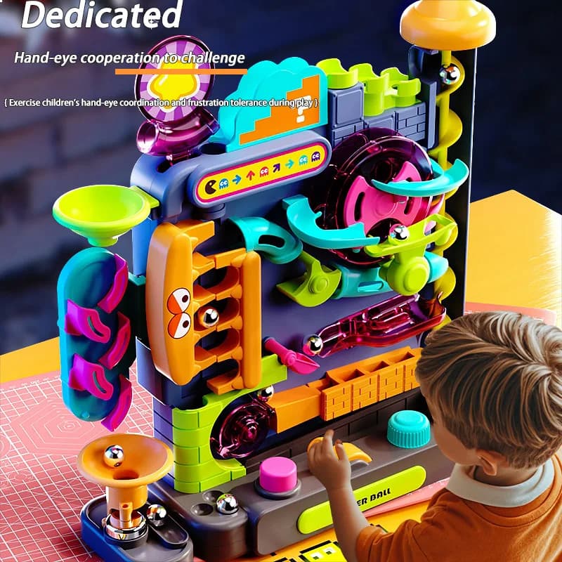 Jouet éducatif Montessori multicouche, jeu d'aventure sur Rail, modèle de boule roulante, cerveau in