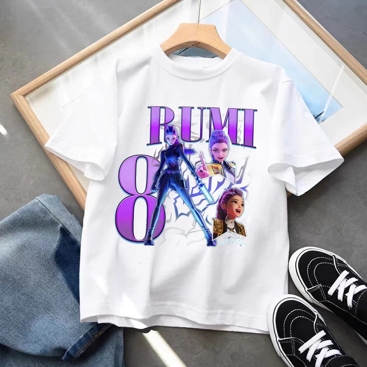 T-shirt Kpop Demon Hunters Number Kawaii Rumy pour filles, vêtements d'anniversaire, tenue de fête,