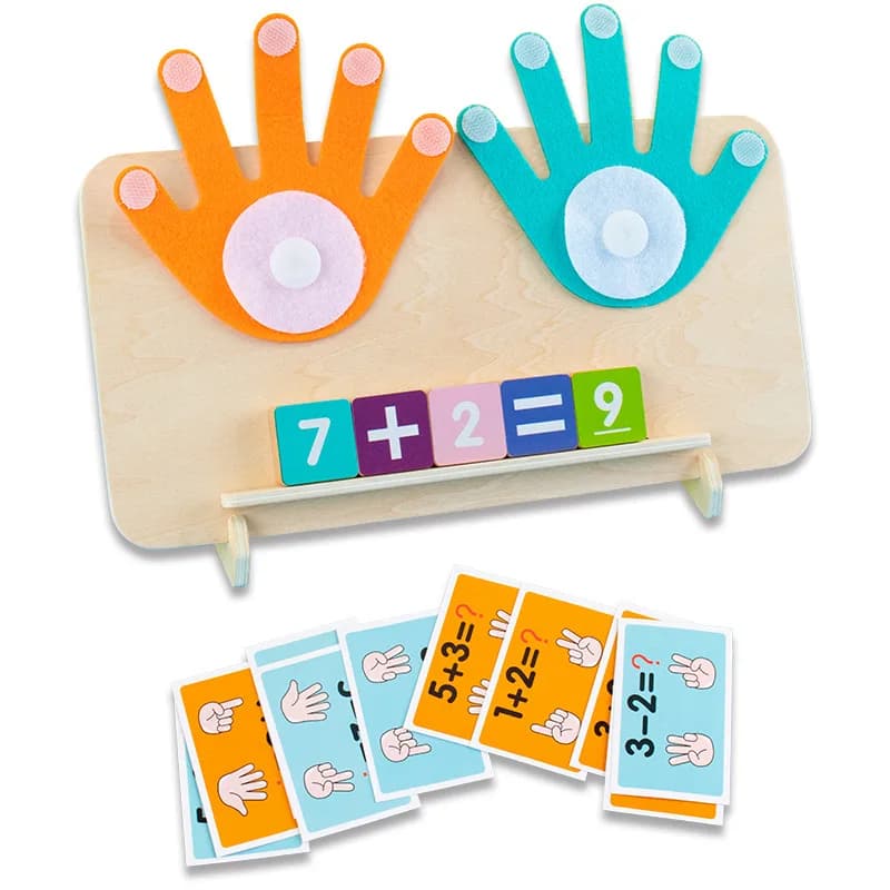 Jouets Montessori en Bois pour Enfant, Jeu d'Intelligence, Nombres des Doigts, Maths, Comptage, Appr