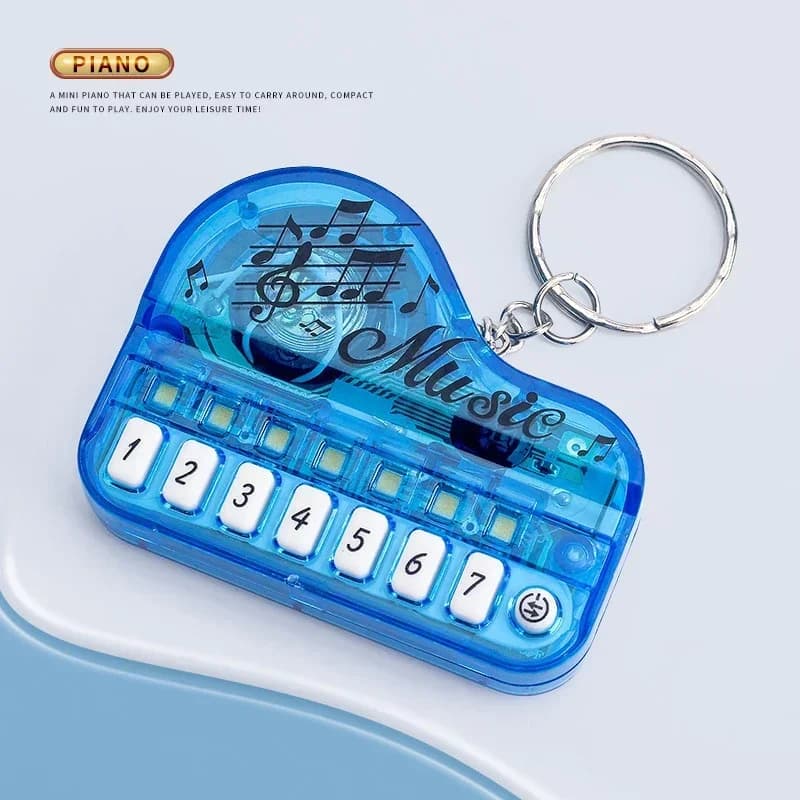 Mini anneau de clavier de piano électronique portable, musique créative, porte-clés avec pendentif H