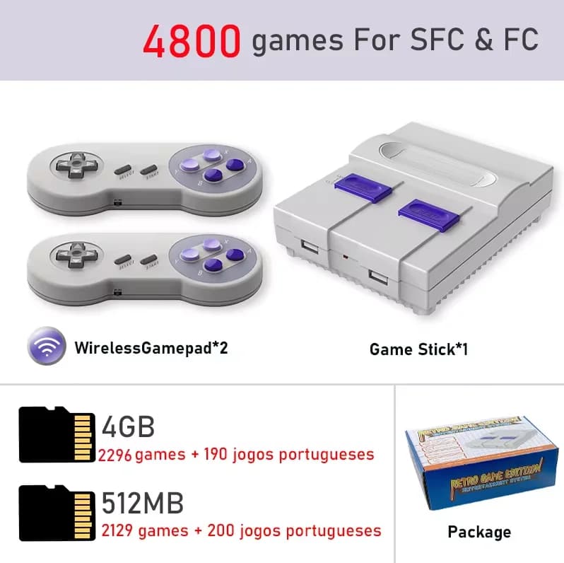 Console de jeu vidéo rétro filaire/sans fil Irus CORN 16 bits, plus de 4800 jeux intégrés pour Clodr