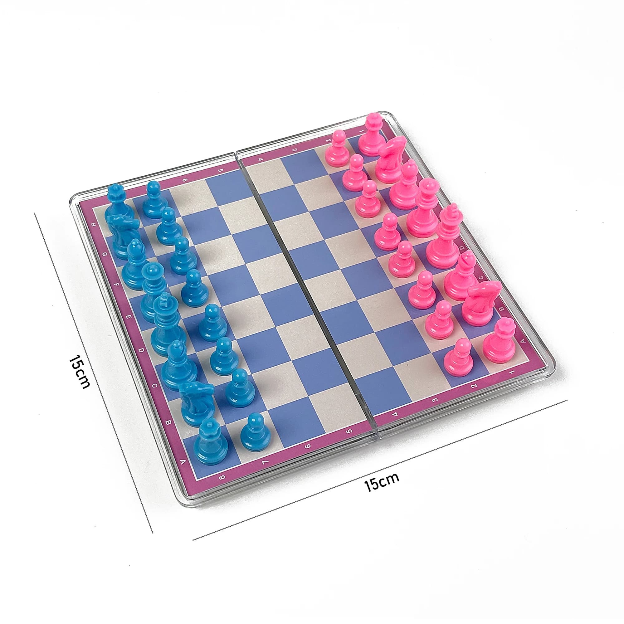 Jeu d'échecs magnétique pliable en cristal, plateau d'échecs en plastique transparent, jeu de table,