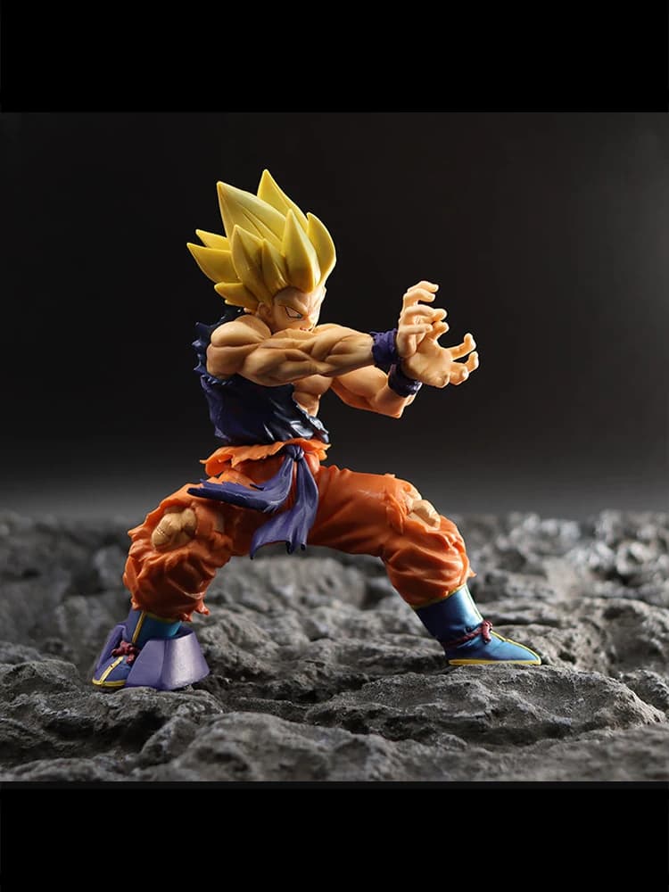 Dragon Ball Z Son Goku Anime Figure bataille dommages onde de choc Manga Statue Pvc Action Figurine