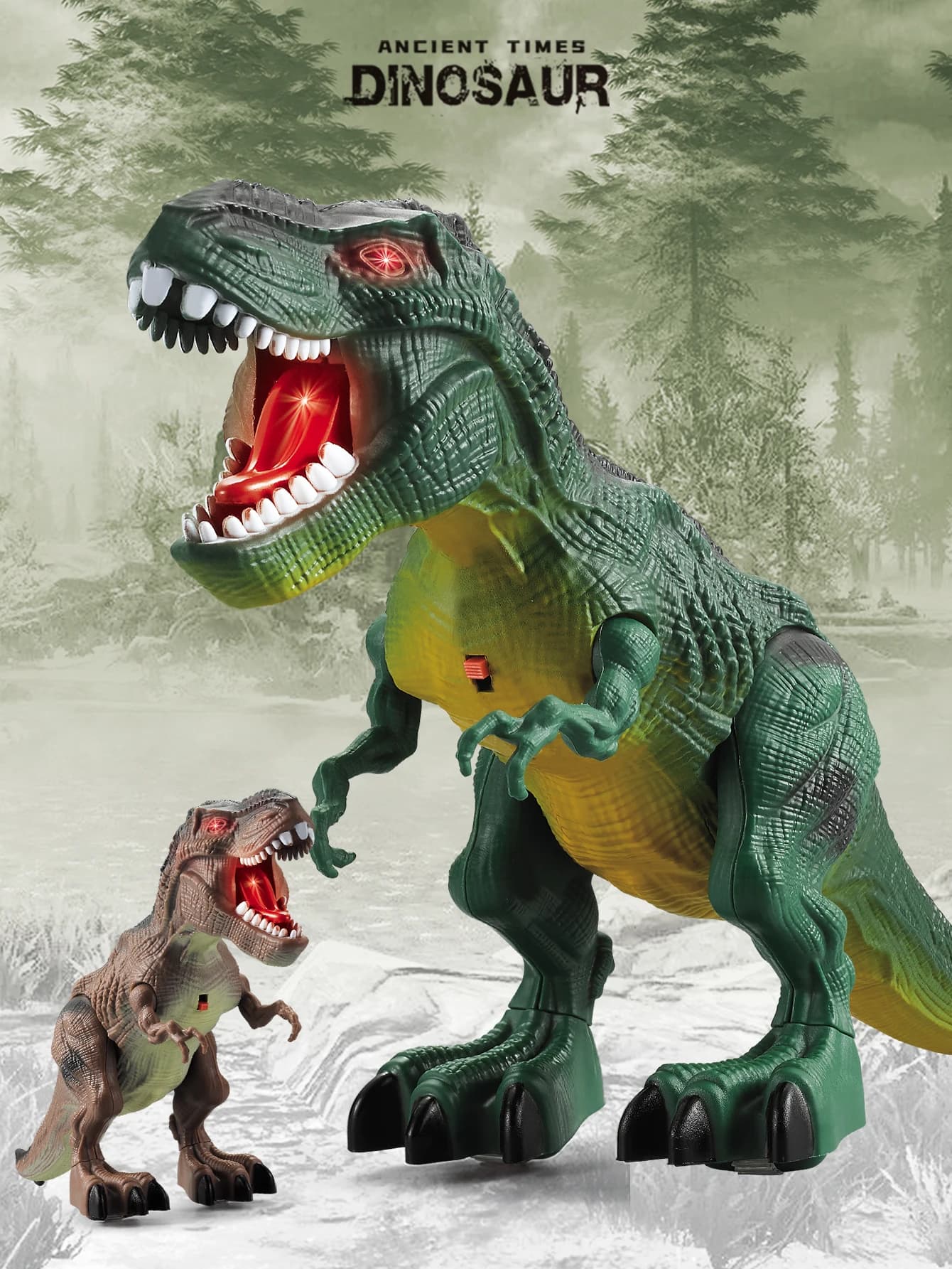 Jouets dinosaures pour enfants 3 +, modèle de dinosaure audiovisuel électrique, Robot de marche élec