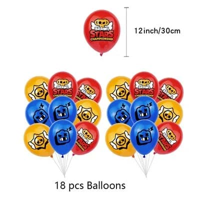 Ballons Brawl Stars, Bannière Joyeux Anniversaire, Décoration de Fête Thème Jeu, Décor de Fond, Déco