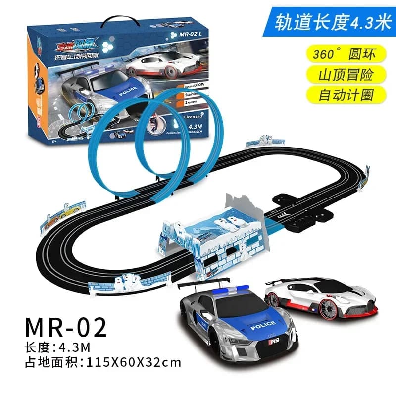 Circuit Autorama Interactif avec Double Télécommande Électrique pour Enfant, Jouet de Noël pour Garç