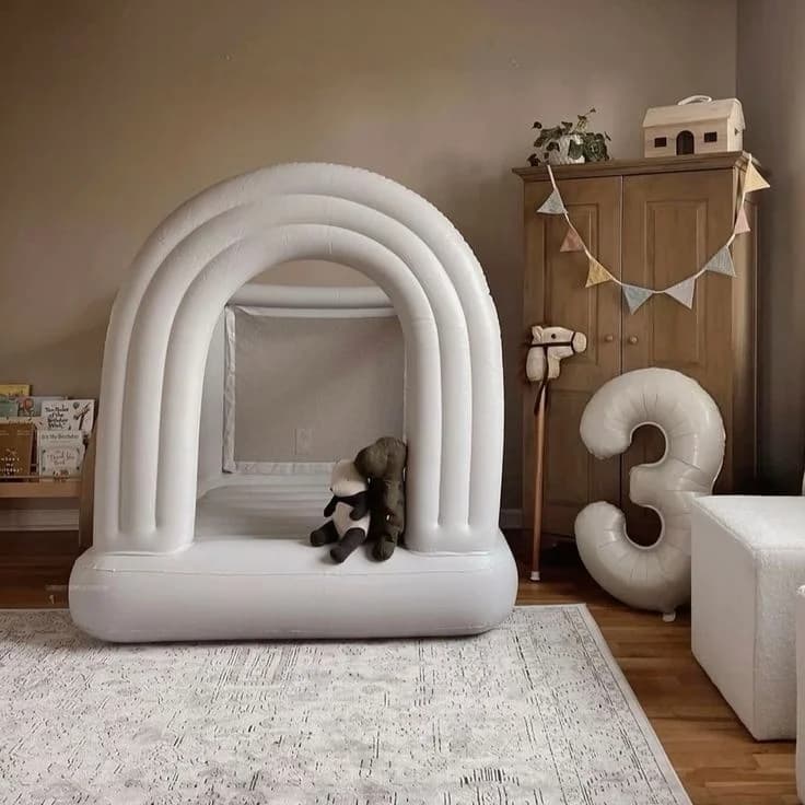 Château sautant Portable sans fil pour tout-petits, mini aire de jeux intérieure, pas besoin de souf