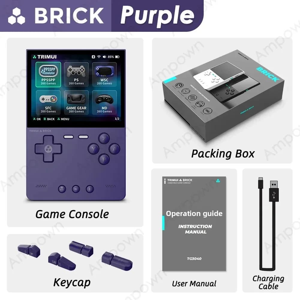 Console de jeu portable rétro Trimui Brick, écran IPS de 3,2 pouces, système Linux, lecteur de jeux