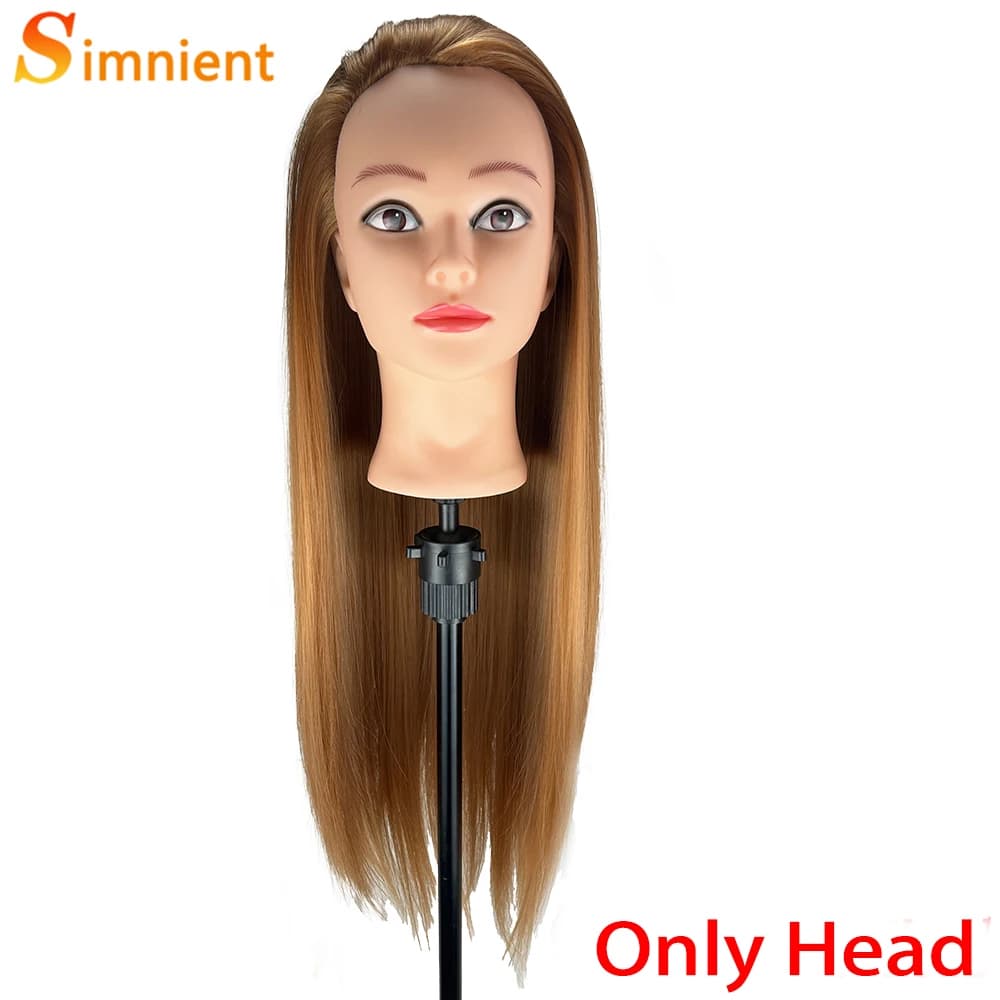 Tête de mannequin d'entraînement pour coiffure et maquillage, 70 cm, pour la pratique du coiffage et