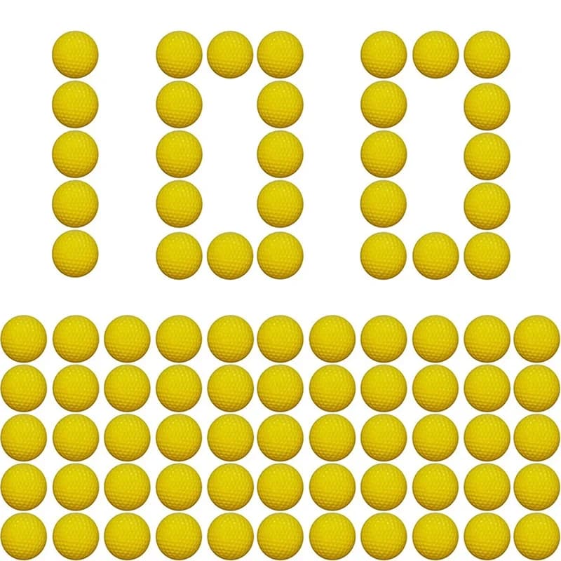 FRENSIT 100 pièces d'origine PU balle ronde recharge fléchettes Pack pour la série Nerf Rival (jaune