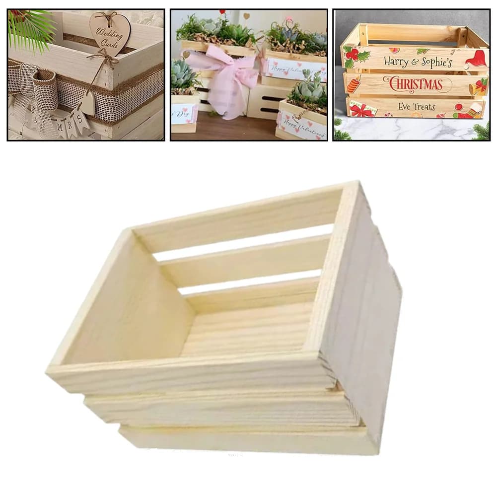 Jeu pour enfants 12.5*8.8*7 CM Mini panier en bois projets d'artisanat de bricolage utilisation de b