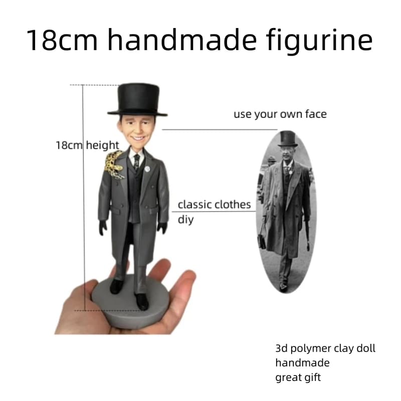 Figurine de robe pour homme, travail manuel, hauteur 18 cm