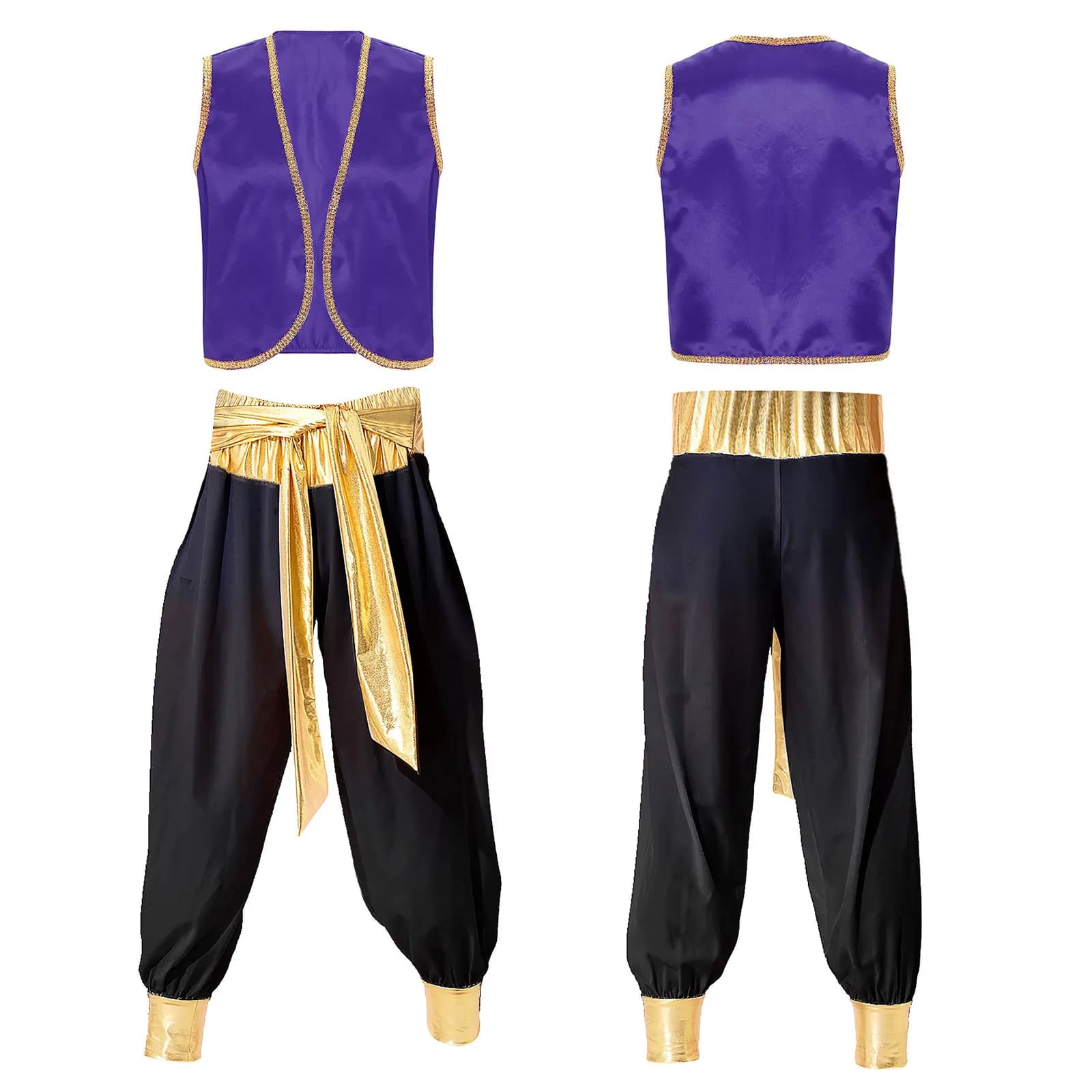 Ensemble de costumes de Cosplay de carnaval pour hommes, Prince arabe persan, roi, coupe tressée, gi