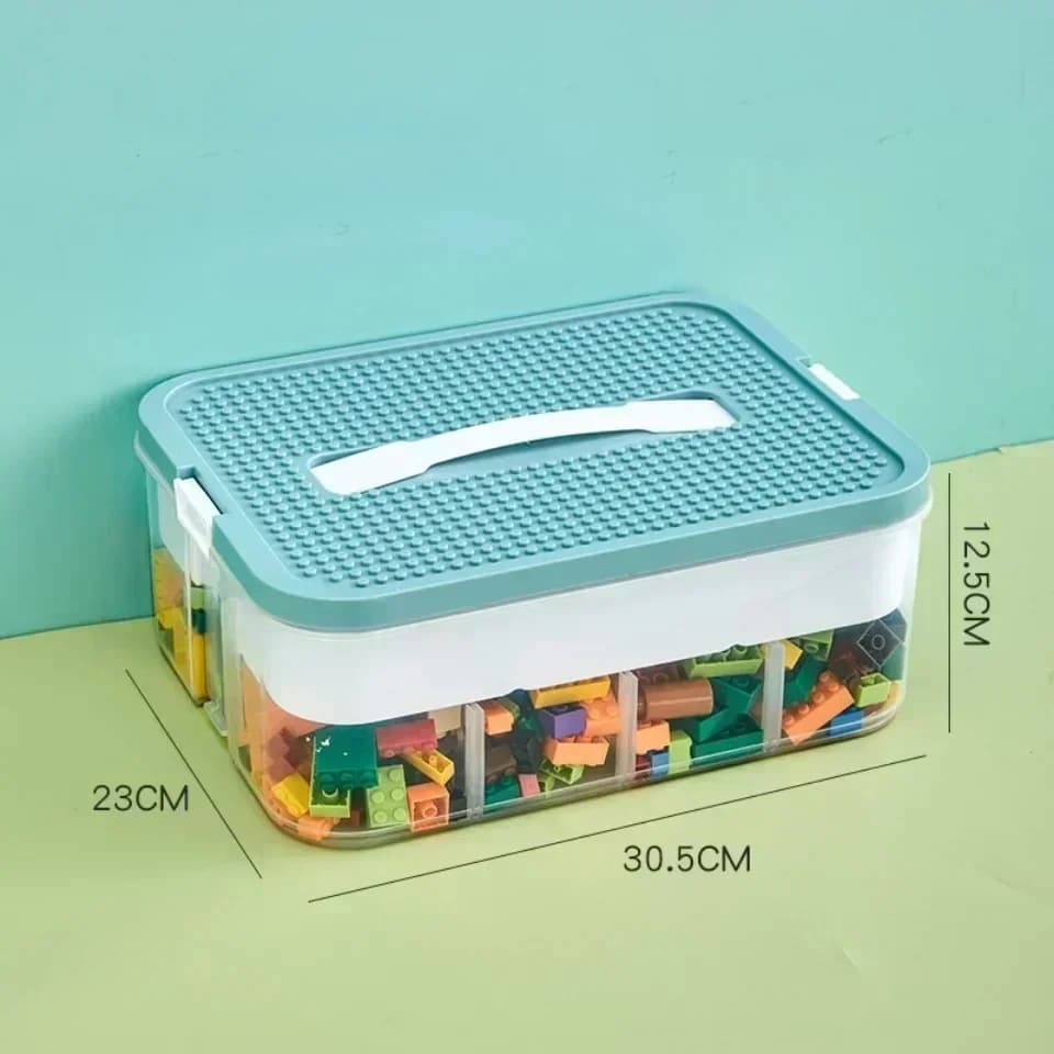 Boîte de rangement pour blocs de construction pour enfants, transparente, empilable, organisateur de