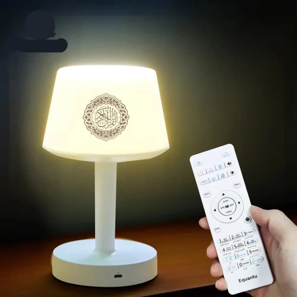 Lampe de nuit Coranique Musulmane Islamique Coran Ramadan Azan Arabe Lumineuse avec Haut-parleur Blu