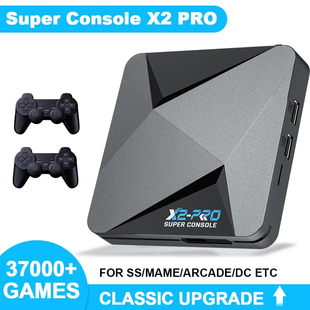 Console de jeux vidéo rétro KINHANK Super Console X2 Pro avec 37 000 jeux vidéo pour PS1/DC/MAME/SS