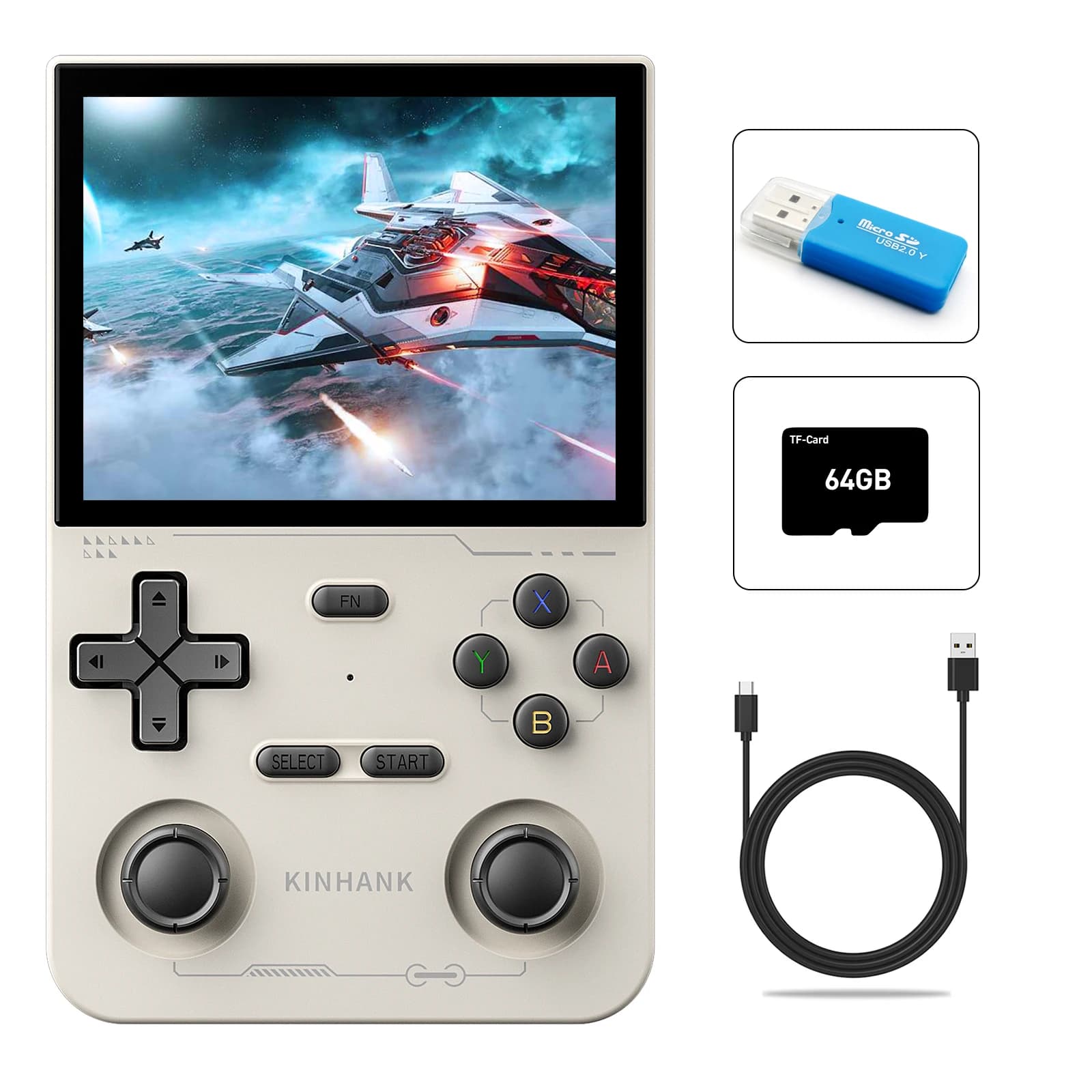 KINHANK K36 Console de jeu vidéo portable rétro 500nit 3.5 pouces écran IPS 16000 émulateur de jeux