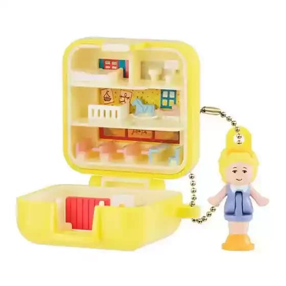 BANDAI Polly Pocket – porte-clés de jouet Capsule rétro des années 90, boîte au trésor Miniature, br