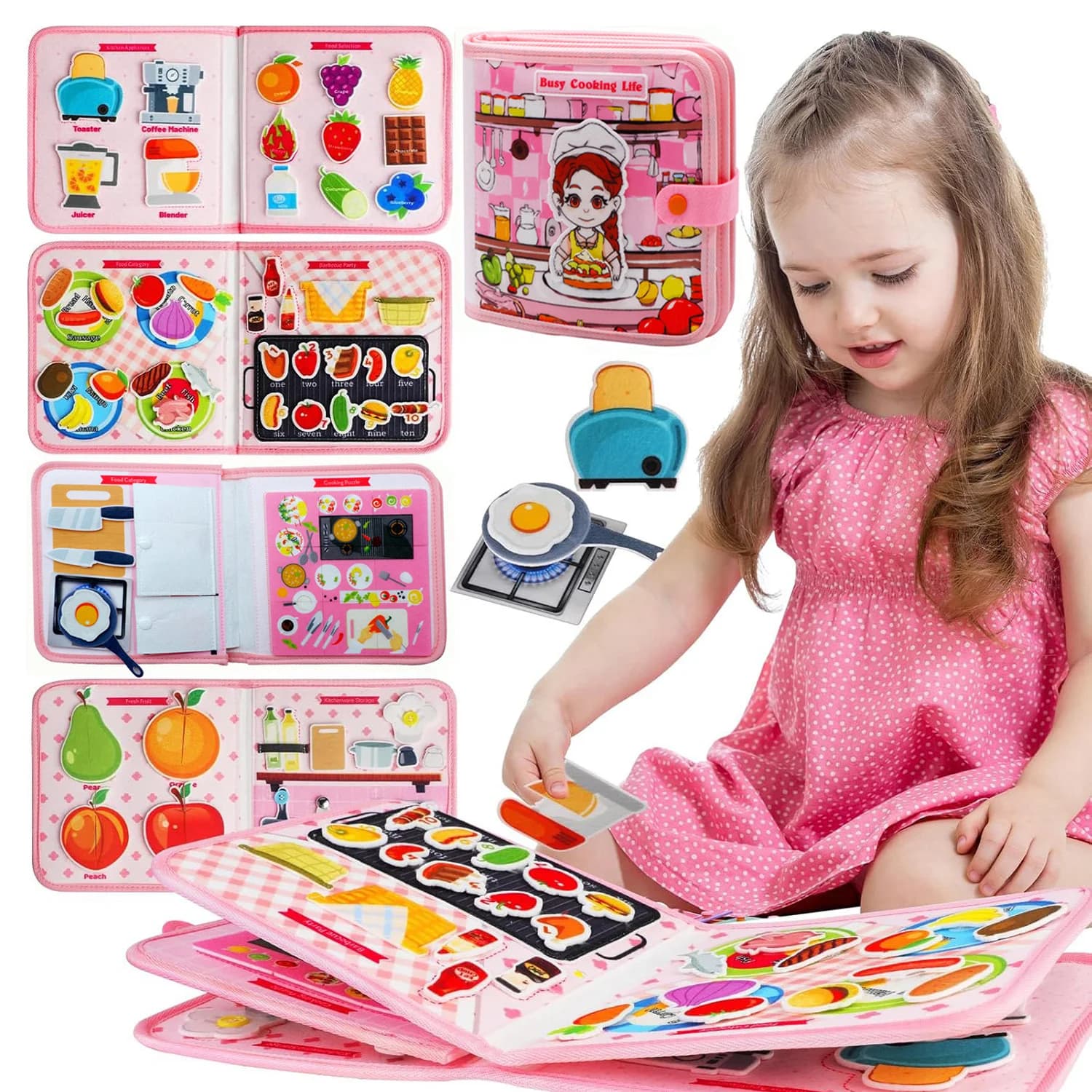 Jouets Montessori pour tout-petits, planche occupée, scène d'animaux de ferme, jouet d'activité de c