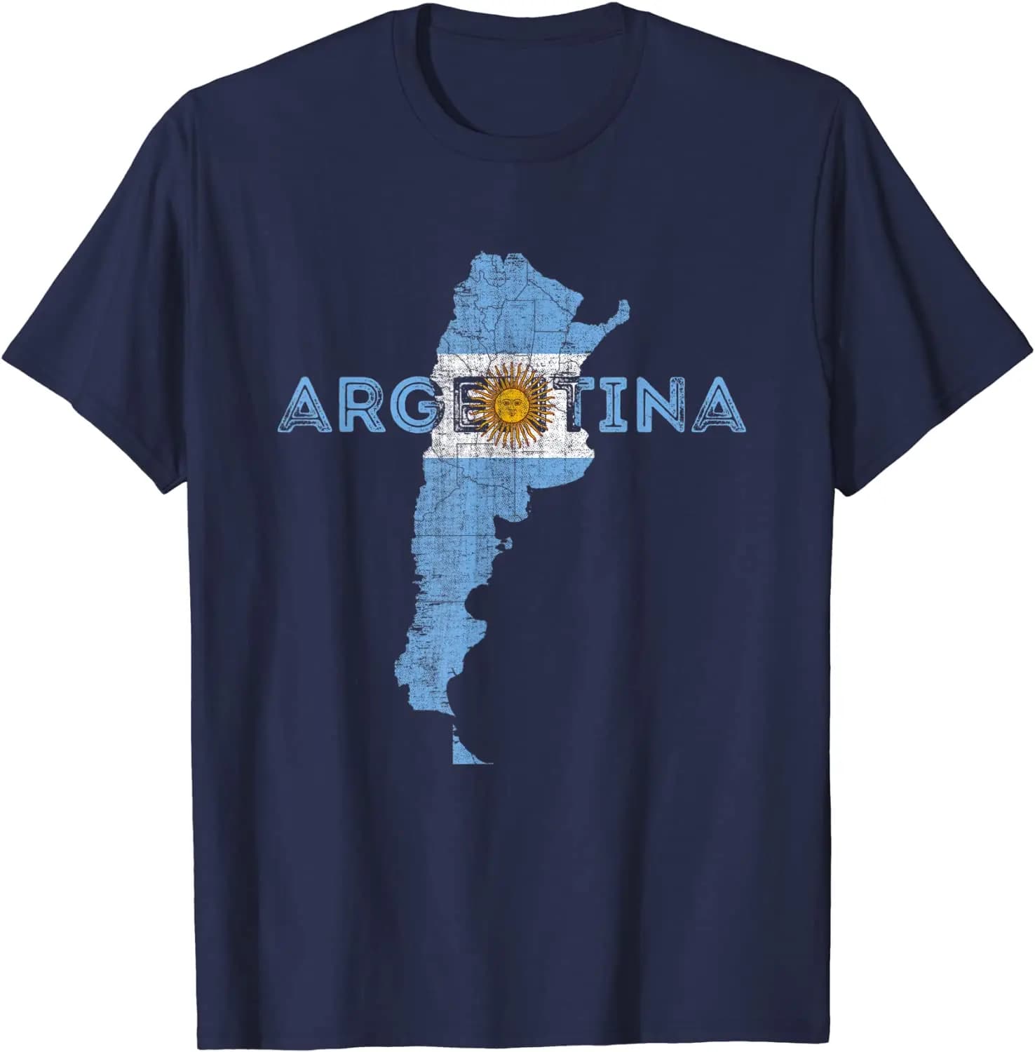 T-Shirt Souvenir carte et drapeau argentins, Souvenir en détresse