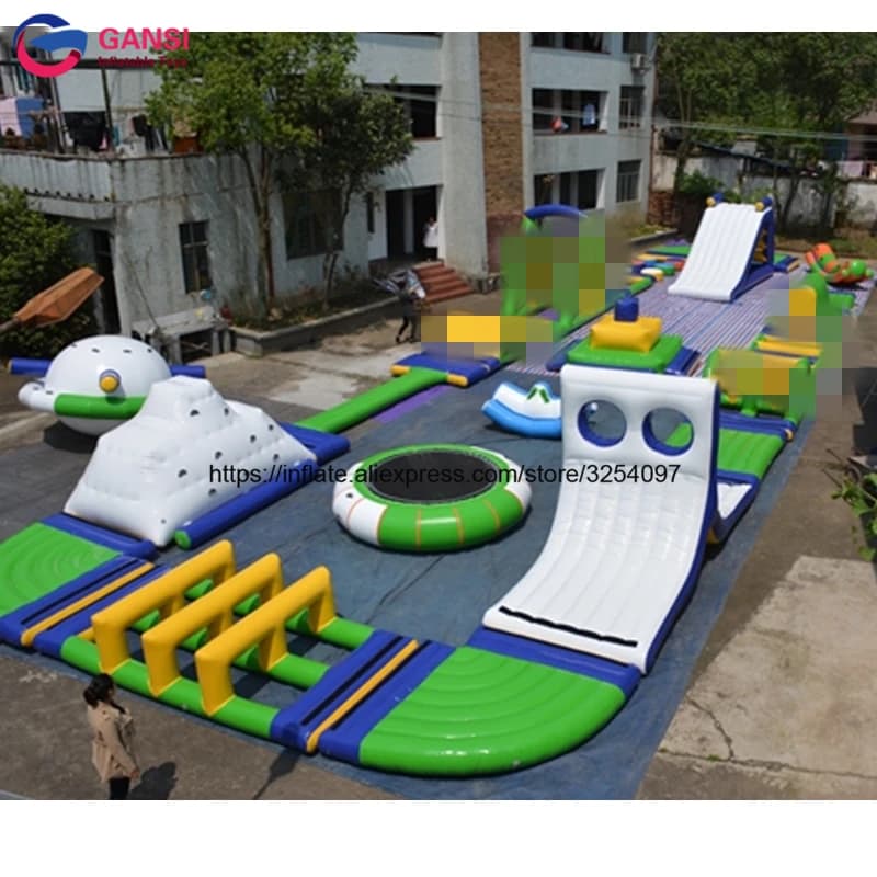 Parc aquatique gonflable géant, jeux aquatiques gonflables pour adultes pour la mer et le lac