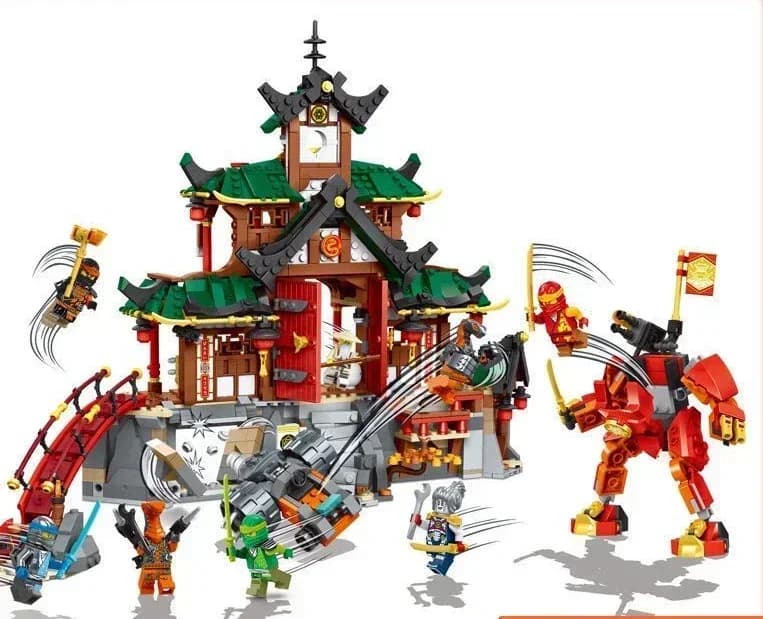 1394 pièces Shinobi – Jouets de construction de temple Dojo à 3 niveaux, compatibles avec les jouets