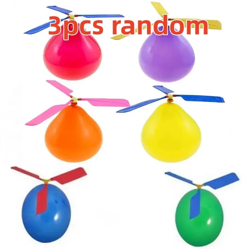 Jouet d'hélicoptère à ballon à Air 3 pièces-hélicoptère volant extérieur Portable drôle pour enfants