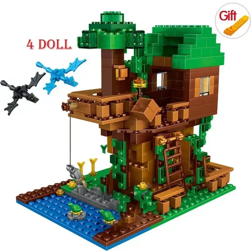 Hot Toys – Blocs de construction The Tree House Village Ender Dragon, figurine d'action Steve, jouet