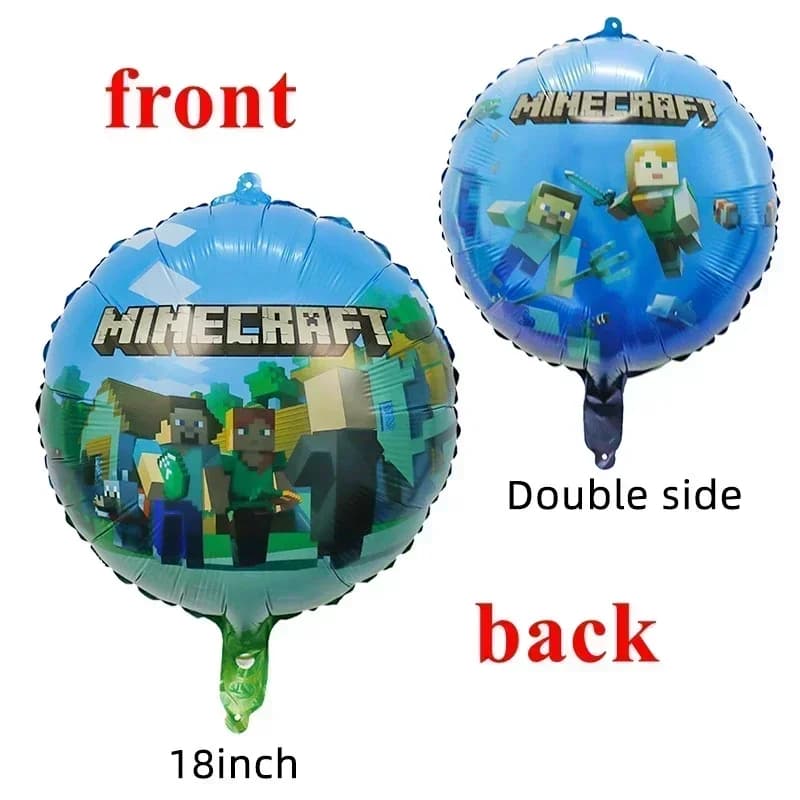 Minecrafte Pixel Ballon Anime thème de jeu ballons multiples pour fête d'anniversaire MC décoration